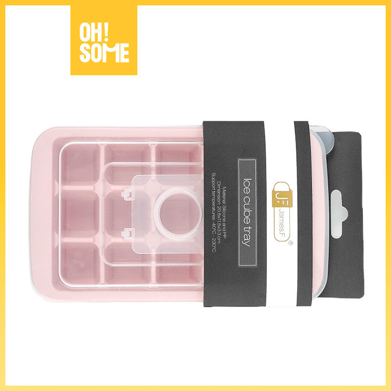 OHSOME - JAMES.F Cetakan Es Batu Bahan Silikon Food Grade | Food Grade Silicone Ice Tray - Pink