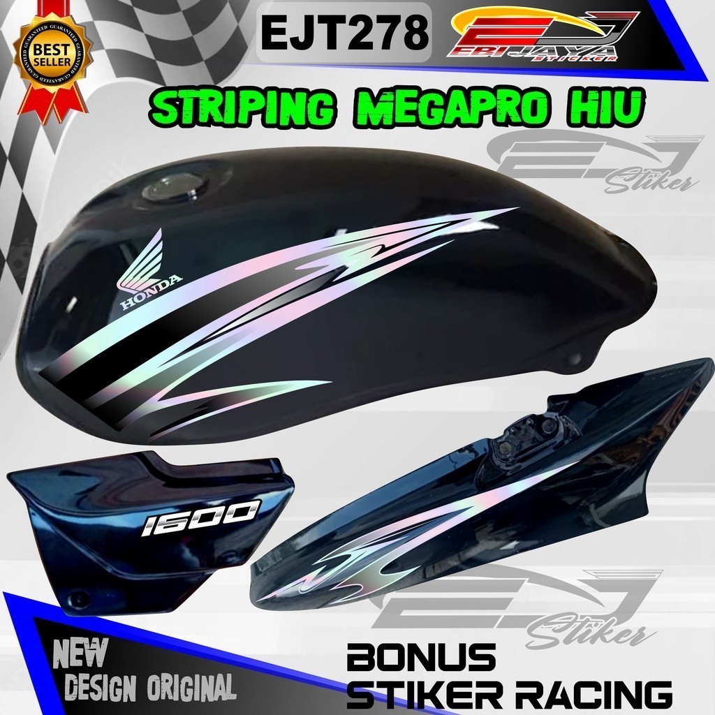 VARIASI STIKER HOLOGRAM DAN HOLOGRAM MP HIU / STRIPING STIKER MEGA PRO HIU NEW MOTIF / STIKER MOTOR