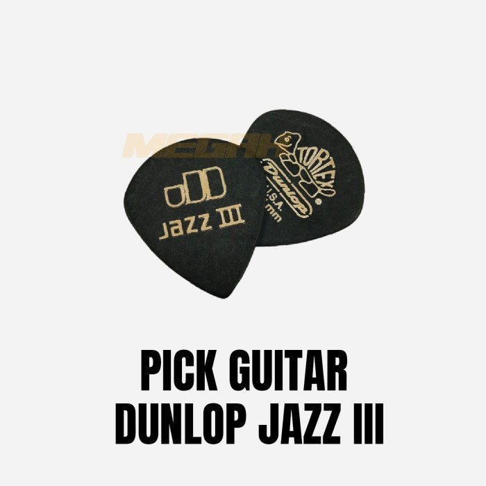 Pick Guitar Dunlop Tortex Pitch Hitam / Pick Gitar Dunlop Tortex Pitch Black Jazz III