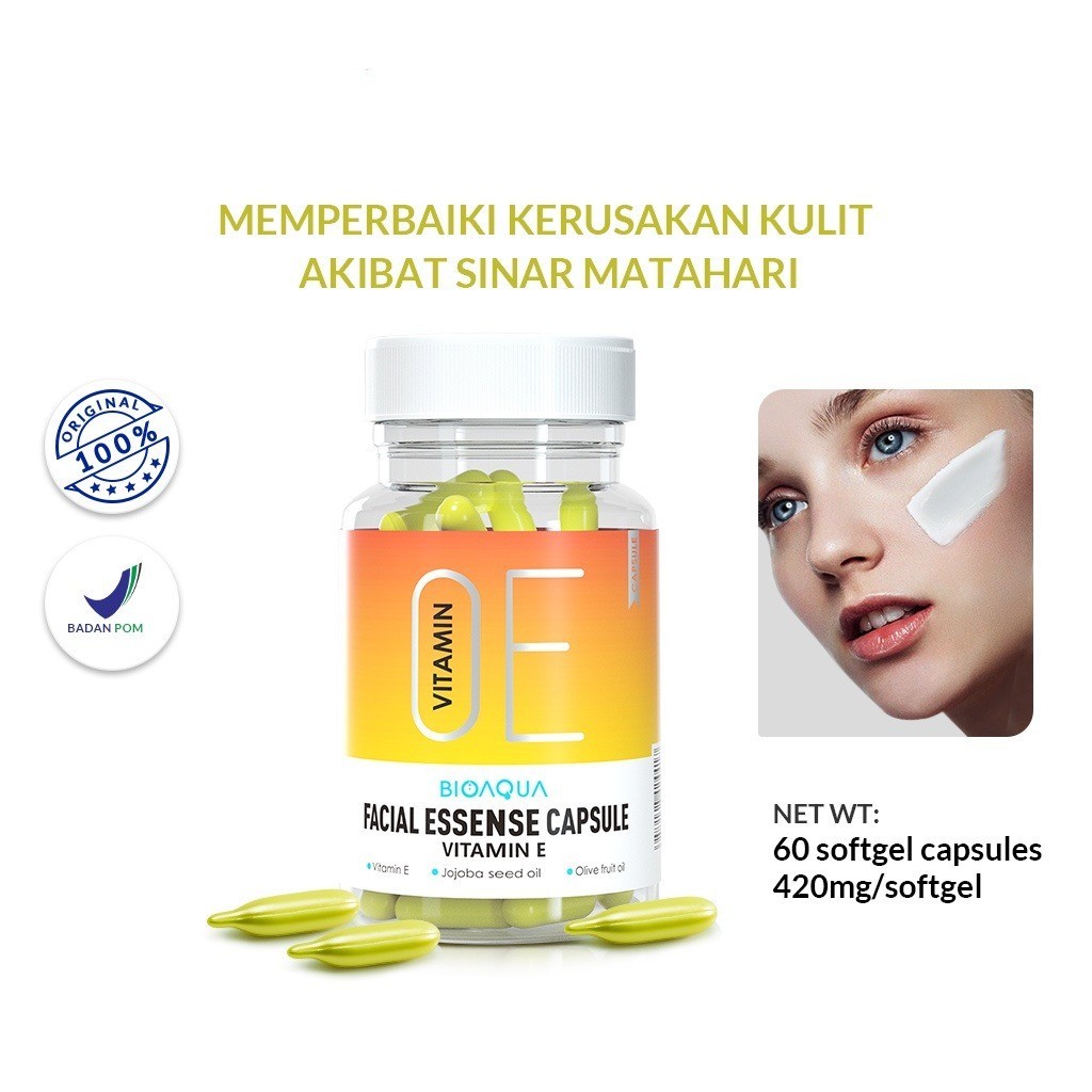 BIOAQUA Animate Serum Wajah Vitamin E Facial Essence Moisturizing Anti-aging Serum isi 60 Kapsul bpo