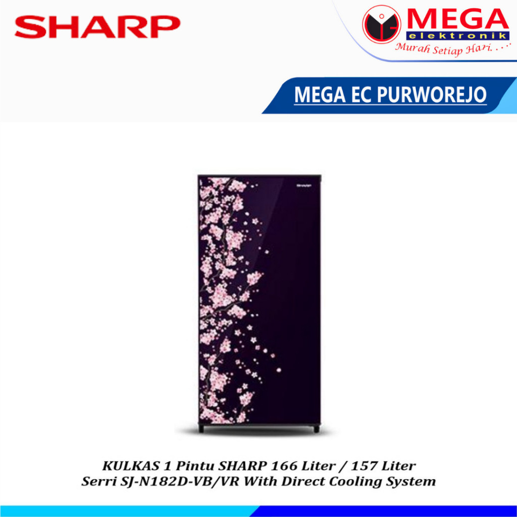KULKAS 1 PINTU SHARP SERI SJ-N182D-VB/VR 166 LITER/ 157 LITER
