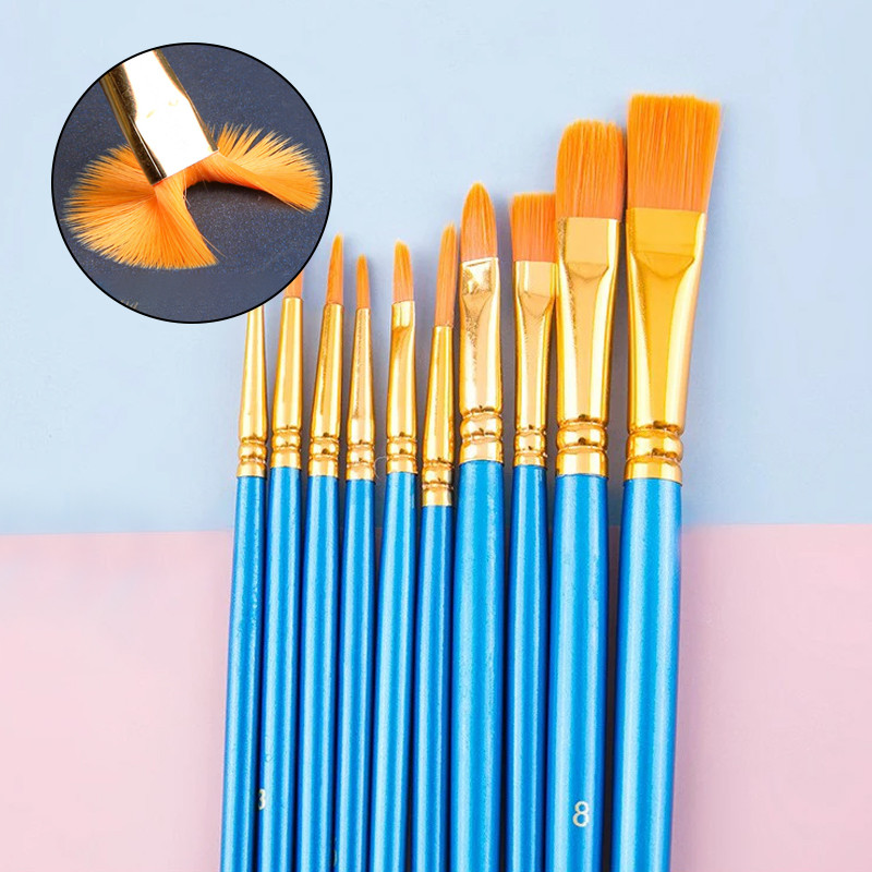 

10pcs Oil Painting Pen Plastic Rod Watercolor Water Powder Painting Pen Brush Set