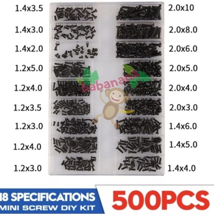 Komponen Komputer/ Baut Laptop 500Pcs Screw Kit Set Asus Acer Hp Dell Msi Lenovo Computer