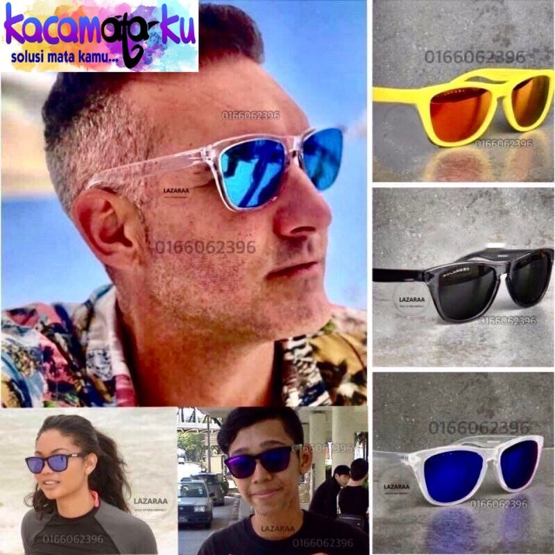 Kacamata Pria Sporty Oakley Frogskin Polarised Carbon Hot Eyewear Full set box