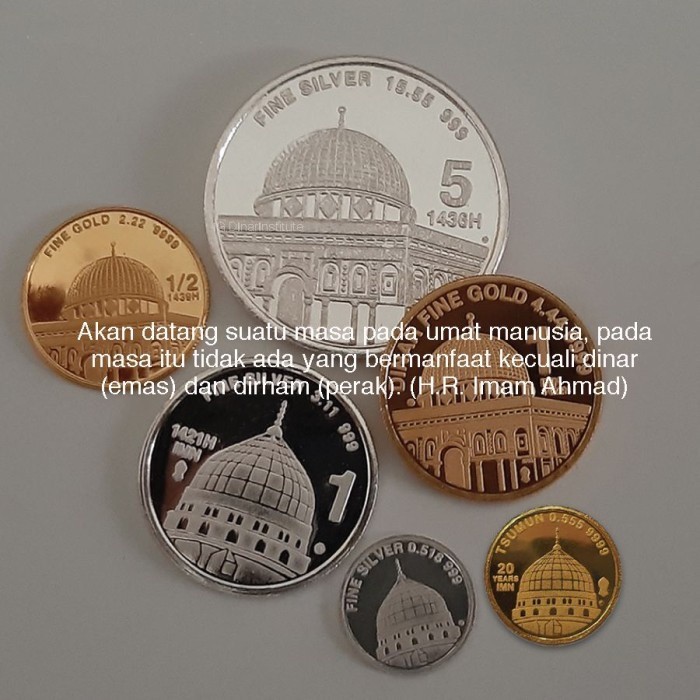 PAKET 10 PCS KOIN PERAK DIRHAM 1/6 DANIQ LOGAM MULIA  IMN NABAWI FINE SILVER COIN MINI (BS)