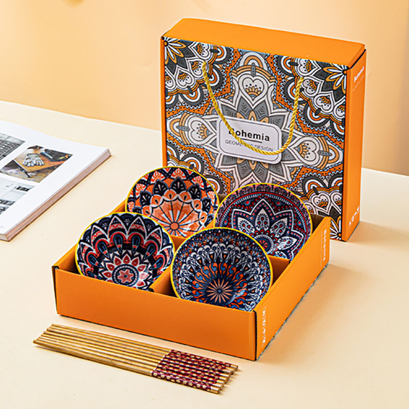 

Creative Chinese Hand-painted Ceramic Bowls Tableware Cartoon Panda Gifts Bowls Chopsticks Set Gift Box Dishes