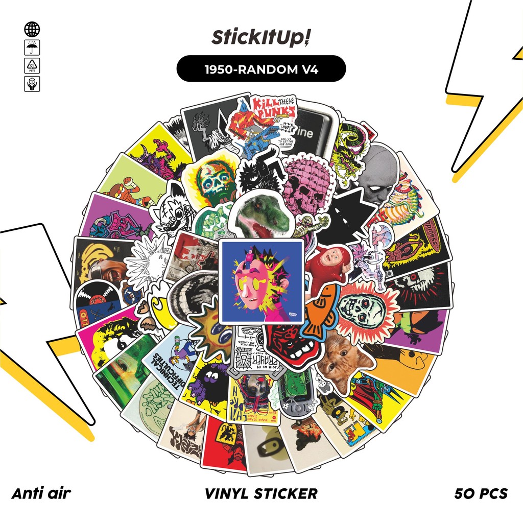 

COD✨ 50 Pcs Stiker Pack Random V8 Lucu Aesthetic Vynil Waterproof untuk Freebies Sticker Buku Journal Casing HP Laptop