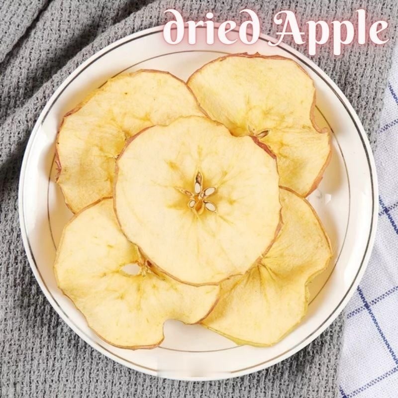 

Premium dehydrated apple slices/ dried apple / apel iris kering [garnish-tea-resin,snack](BUKAN KRIPIK/TIDAK KRIUK)