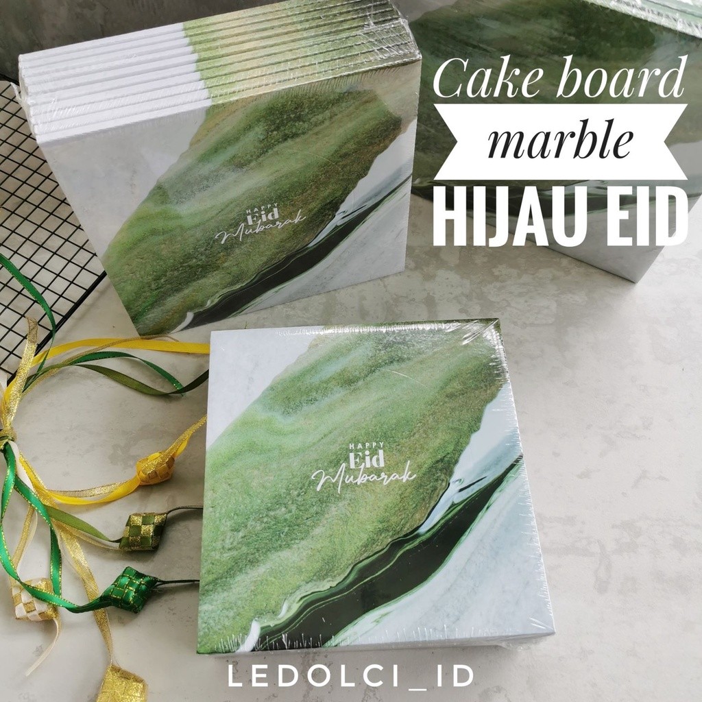 5 PCS CAKE BOARD ALAS KUE TEMA LEBARAN IDUL FITRI 20 x 20 CM