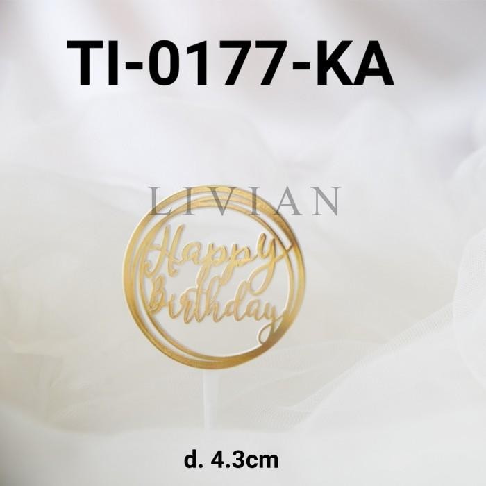 

lv GR-TI-0177-K Cake topper cupcake tulisan plastik mini happy birthday - TI-0177-KJ-2