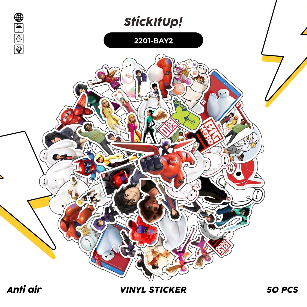

COD✨ 50 Pcs Stiker Pack DISNEY SERIES BIG HERO 6 CHARACTER MIX 02 Lucu Aesthetic Vynil Waterproof untuk Freebies Sticker Buku Journal Casing HP Laptop