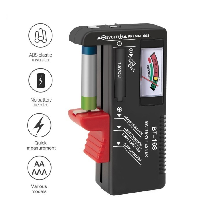 

Alat Test Baterai Battery AA AAA Kancing Volt Tester BT-168 BT168 1.5V