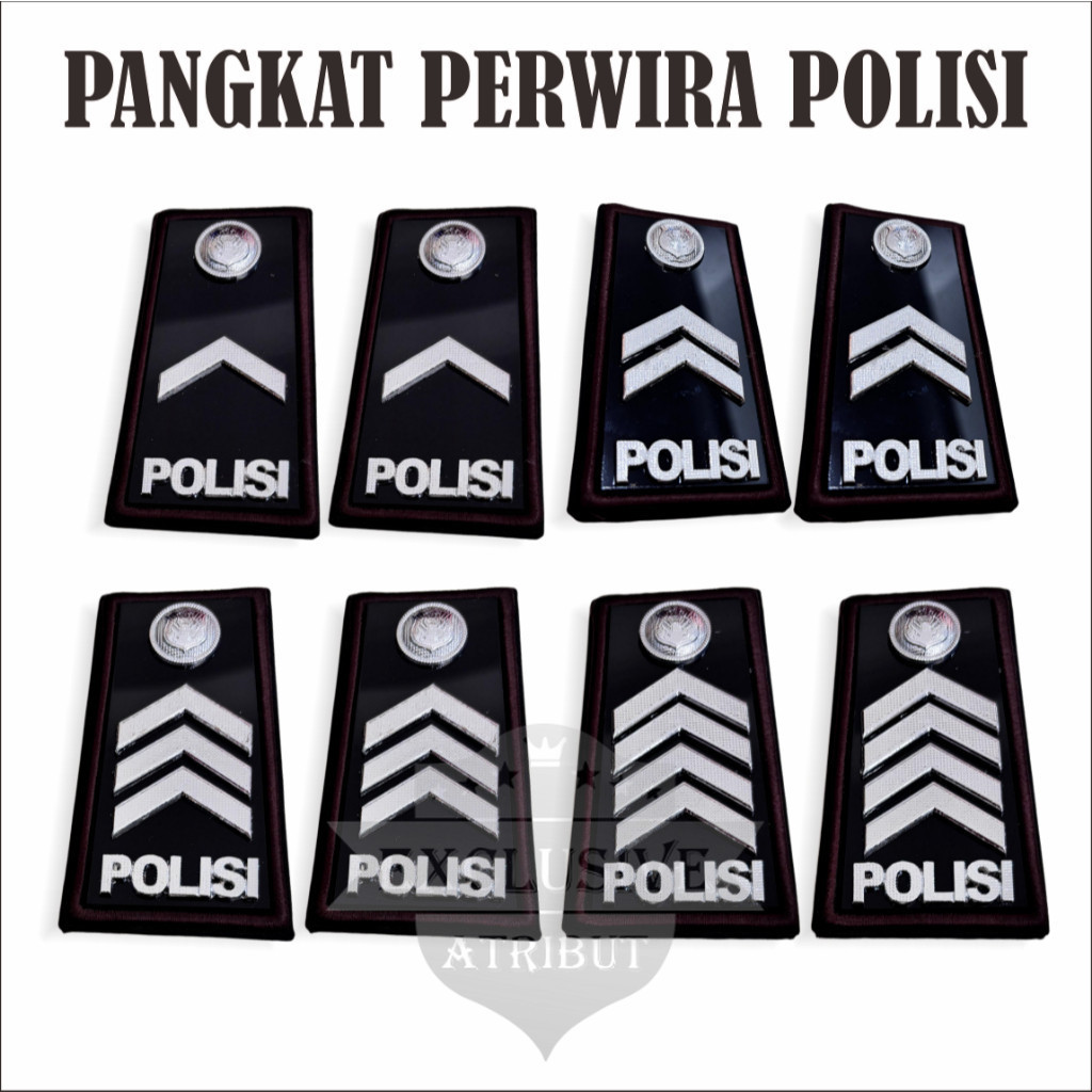 ATRIBUT POLRI Pangkat BRIPTU BRIGPOL Pdh Polri - Polisi Bintara dan Satu Paket Hemat  mika bordir Go