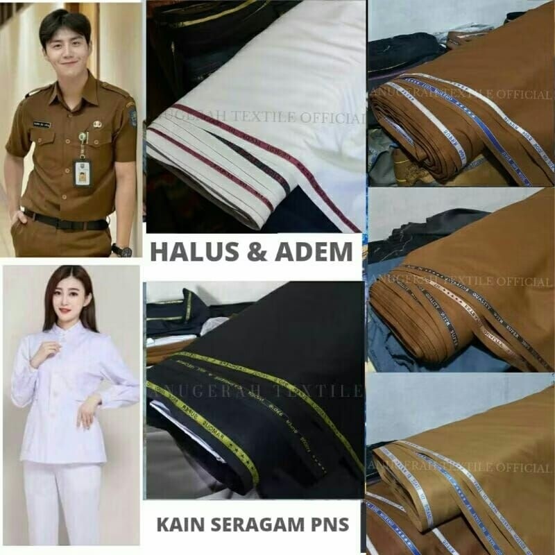 kain pemda khaki super premium wool and cashmere bahan seragam pdh pns asn semiwool
