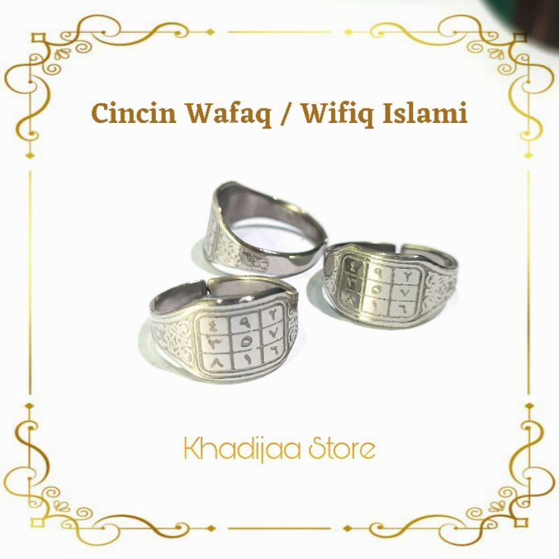 (STOCK TERBATAS)Cincin wafaq wapak wifiq islami Abah Guru Sekumpul monel pria wanita tauhid islami b