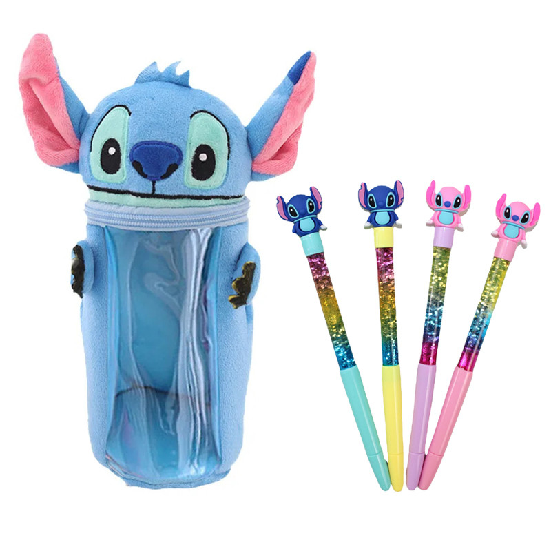 

Disney Stitch plush Pen Pencil Bag Case Stitch Anime Figure Kawaii Lotso Makeup Cosmetic Pouch Coin Purse Wallet Bag Toys Gifts