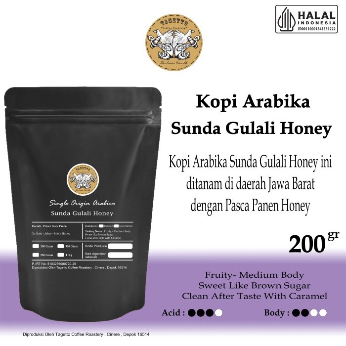 

KOPI ARABIKA SUNDA GULALI HONEY 200GR ARABIKA SPECIALTY (BIJI / BUBUK) - MEDIUM ROAST, BIJI KOPI