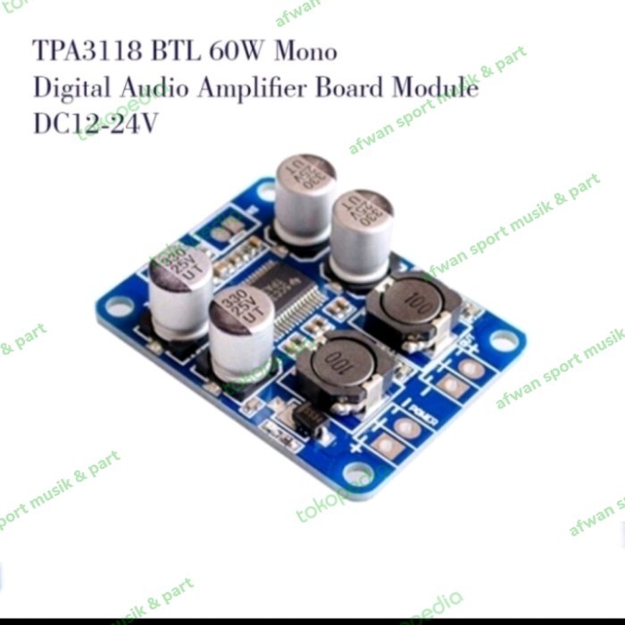 Modul kit Power Class D Tpa 3118 Mono Btl 1 x 60 Watt .