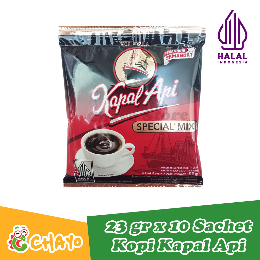 

RB Kapal Api Kopi Sachet Special Mix 23 gr x 10 Sachet (1 Renceng) Kopi Halal Coffee