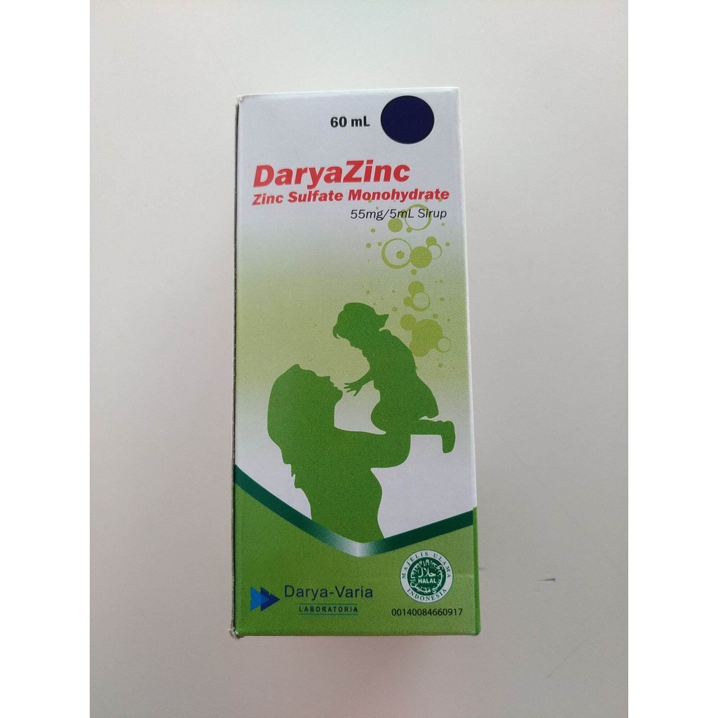 Daryazinc sirup 60 ml syrup 60ml zinc sulfate monohydrate 20mg/5ml sirup obat diare mencret bayi ana