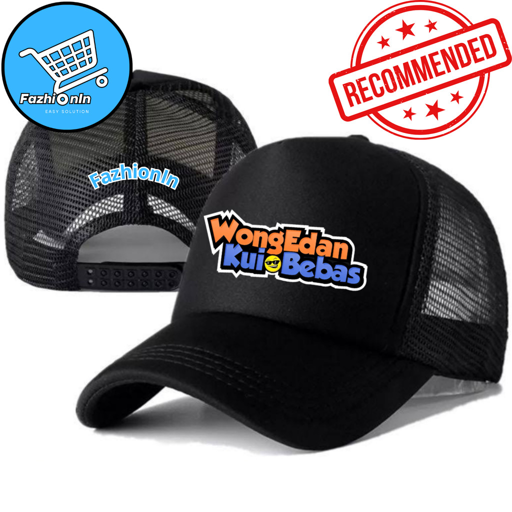 FazhiionIn Topi Trucker KATA-KATA WONG EDAN KUI BEBAS - Topi Distro KATA-KATA Logo - Topi KATA KATA 