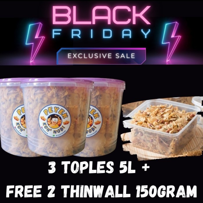 

Spesial Peyek Buy 3 Toples 5L free 2 thinwall