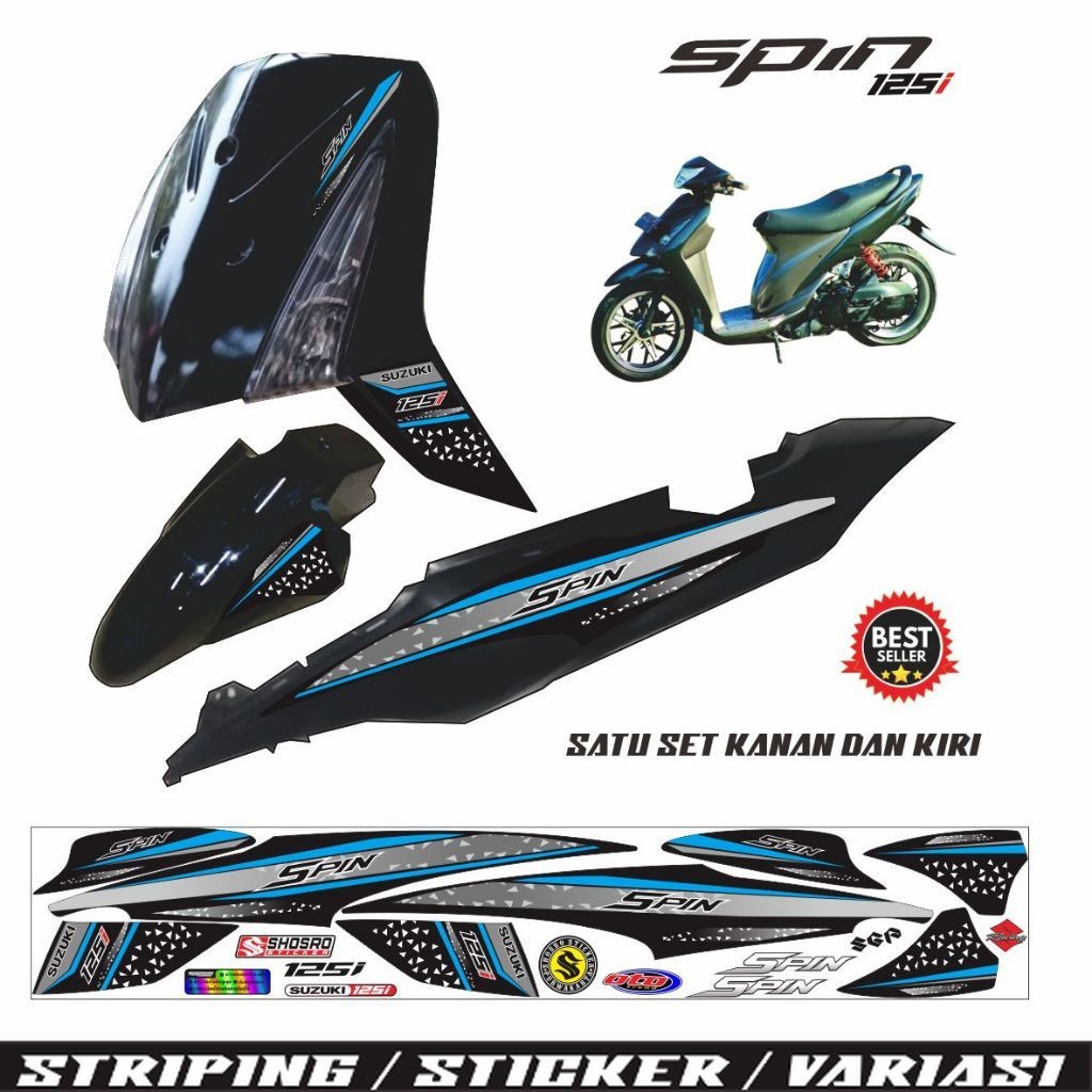 STIKER SPIN 125 /  STIKER MOTOR SPIN / STRIPING SUZUKI SPIN POLET