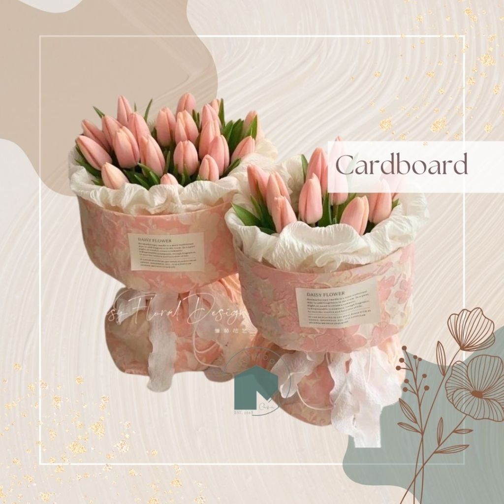 

Kerangka pola karton buket bunga korea flower wrapping kertas tebal bouquet florist wrap rose kerangka bunga