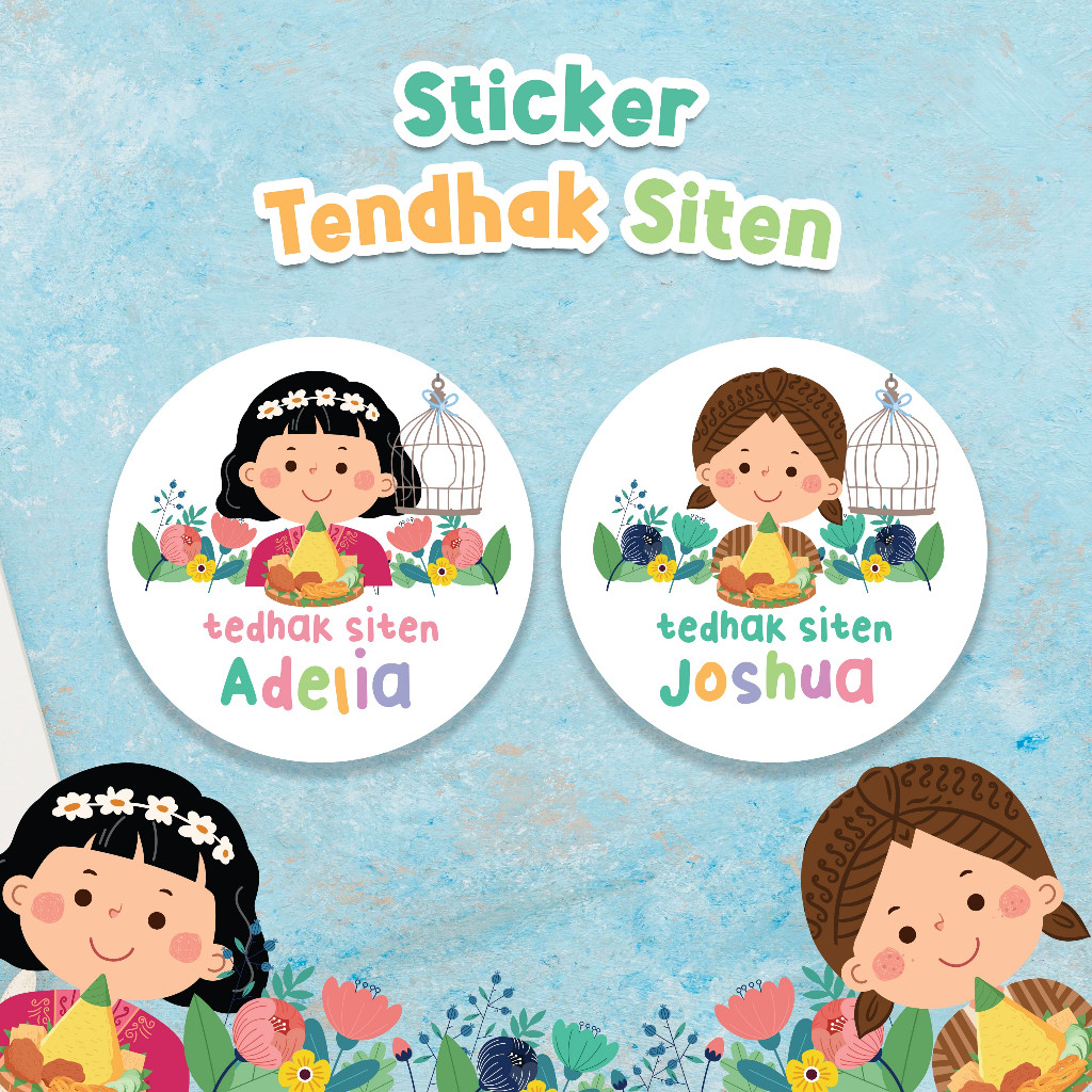 

Stiker Tedak Siten Stiker Dununan Sticker Syukuran Anak Sticker Bento Cup bubur