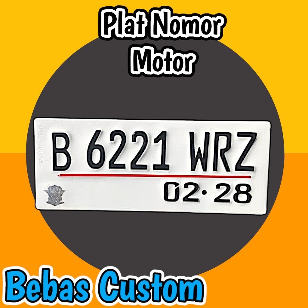 Plat Nomor Motor Putih Font Terbaru