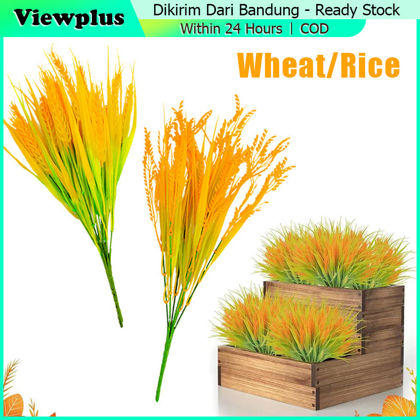 Bunga Padi Plastik Artificial Kuning Artificial Tanaman Hias Rumput Plastik