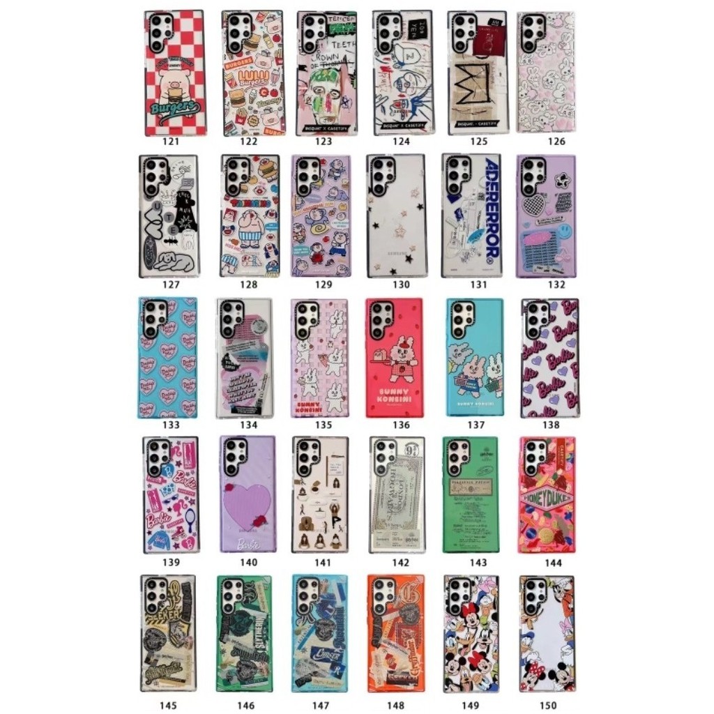 □ Artist Illustrations Casetify Soft Clear Phone Case for Samsung Galaxy S21 S22 S23 S24 Plus Ultra 