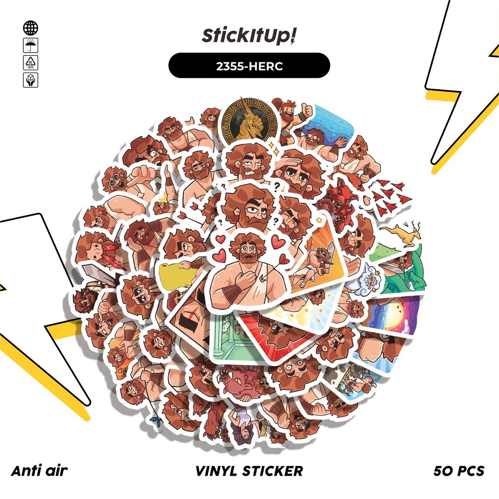 

COD✨ 50 Pcs Sticker Pack FUNNY HERCULES STICKER PACK 01 Lucu Aesthetic Vynil Waterproof untuk Freebies Sticker Buku Journal Casing HP Laptop