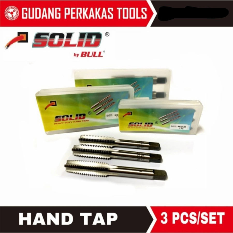 SOLID Hand Tap / Mata Tap / Screw Mata Tap Pembuat Drat Baut M3-M24 SOLID by BULL