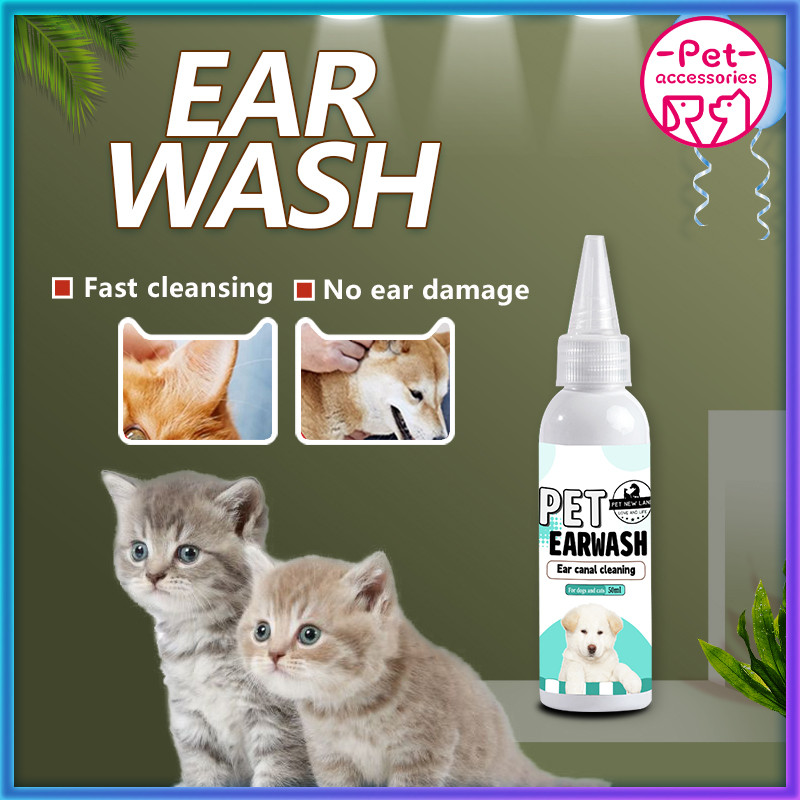 Cuci Telinga Hewan Peliharaan / Penghilang Tungau Telinga Kucing / Tetes Telinga Anjing Kucing 50ml