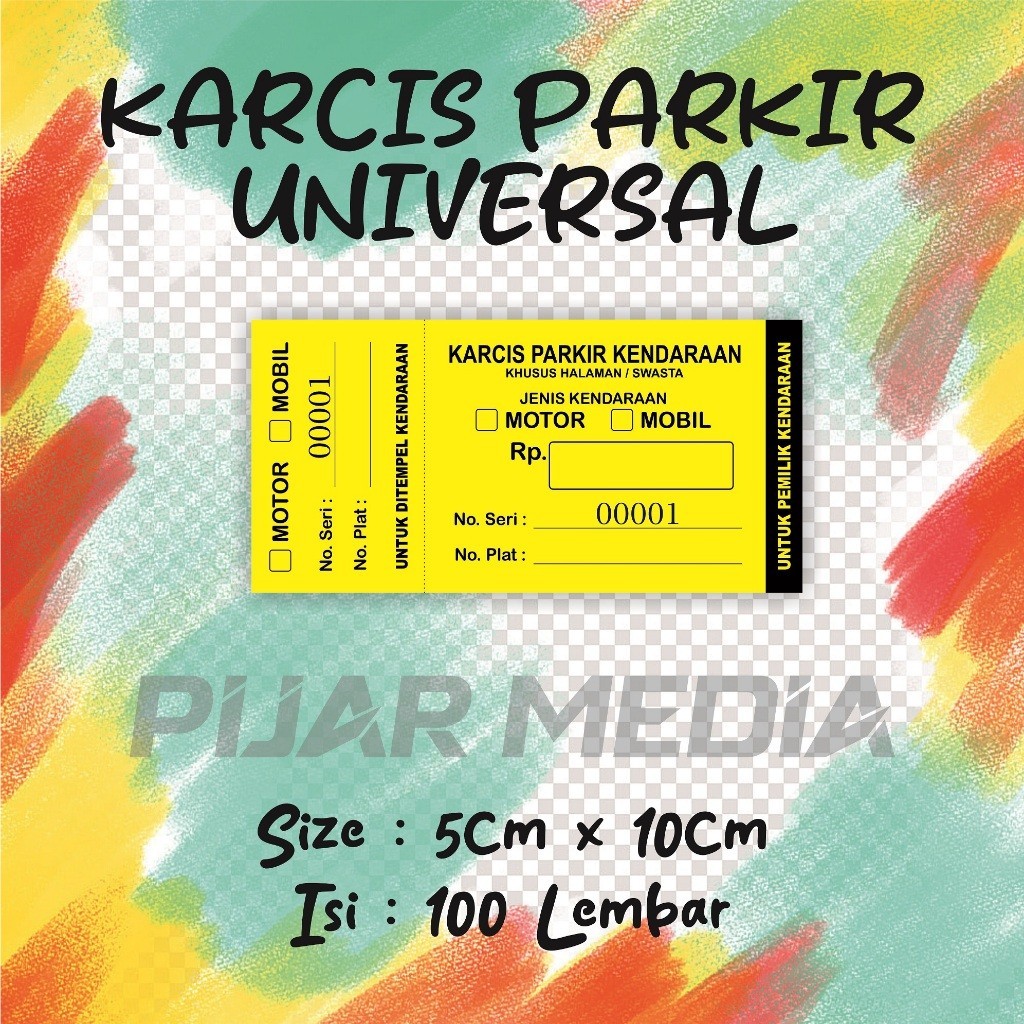 

KARCIS PARKIR UNIVERSAL KERTAS WARNA DENGAN NOMOR URUT