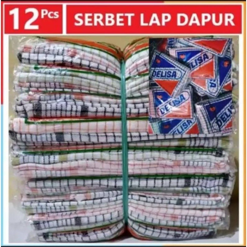 PROMO 10.10 1 LUSIN SERBET KAIN LAP PIRING MURAH LAP TANGAN ISI 1 LUSIN=12PCS SATU LUSIN SERBET WARN