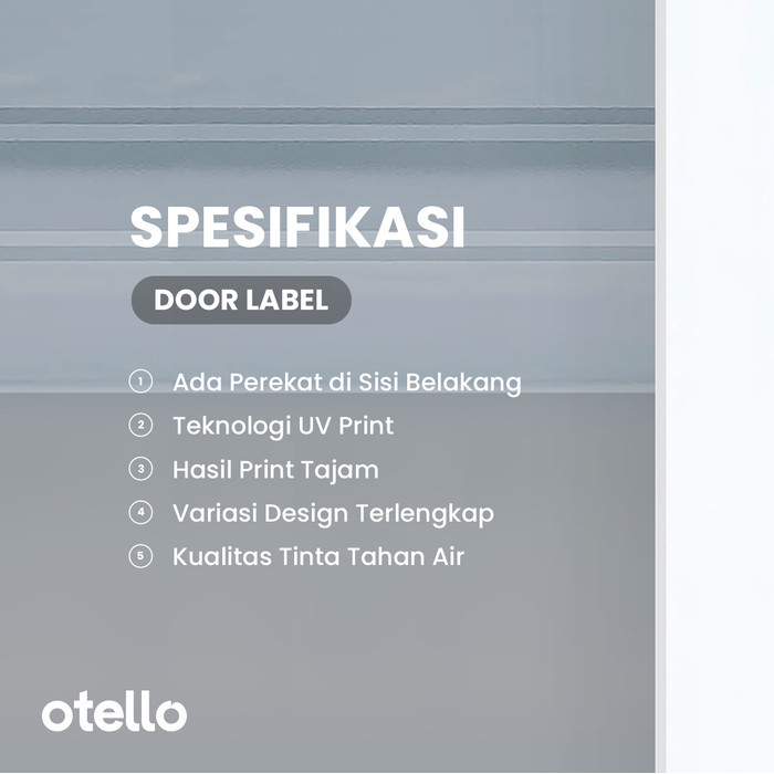 

Otello Label Push Pull Sign Acrylic Modern Minimalist Label Sticker - Hitam