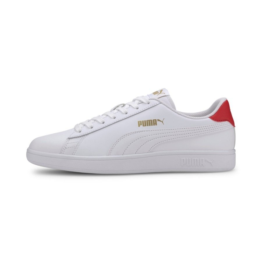 Sepatu Sneakers Puma Smash v2 L Puma White-High Risk Red 365215 17