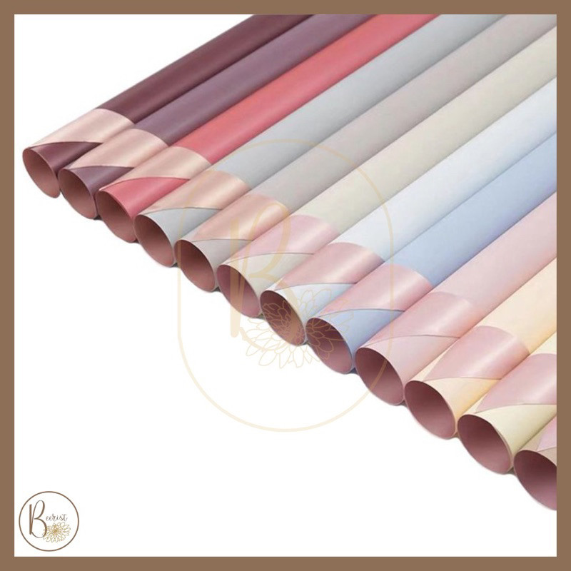 

[ 5 LEMBAR ] Kertas Bunga Cellophane Dua Warna Gold Flower Wrapping Paper Bi Color RoseGold 2 Warna Kertas Buket Bunga ZJ