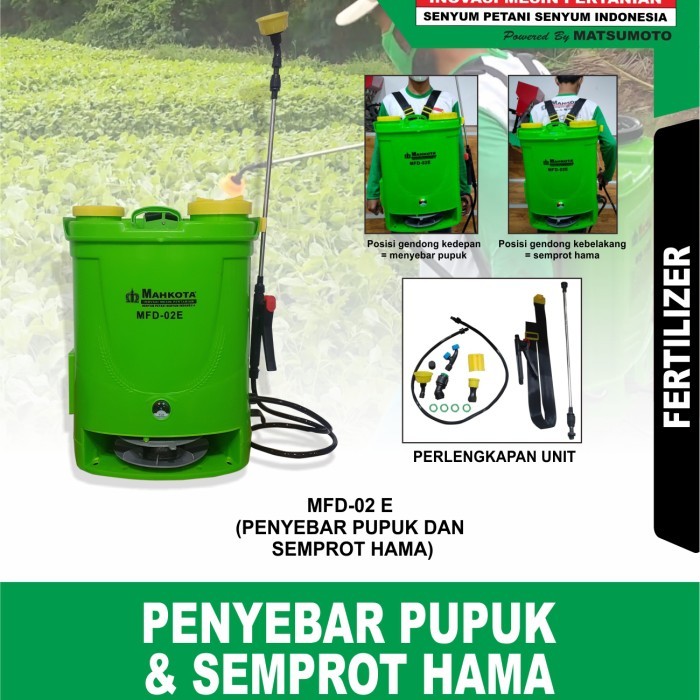 knapsack Sprayer 2 fungsi penyebar pupuk & semprot hama MAHKOTA MFD 02 2in1