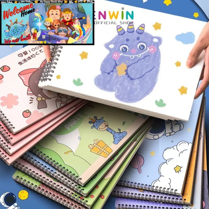 

(BLESS) DIY Kado Hadiah AnakA4 drawing book 30 /50lembar Buku gambar anak, Buku gambar polos A4, Drawing book-