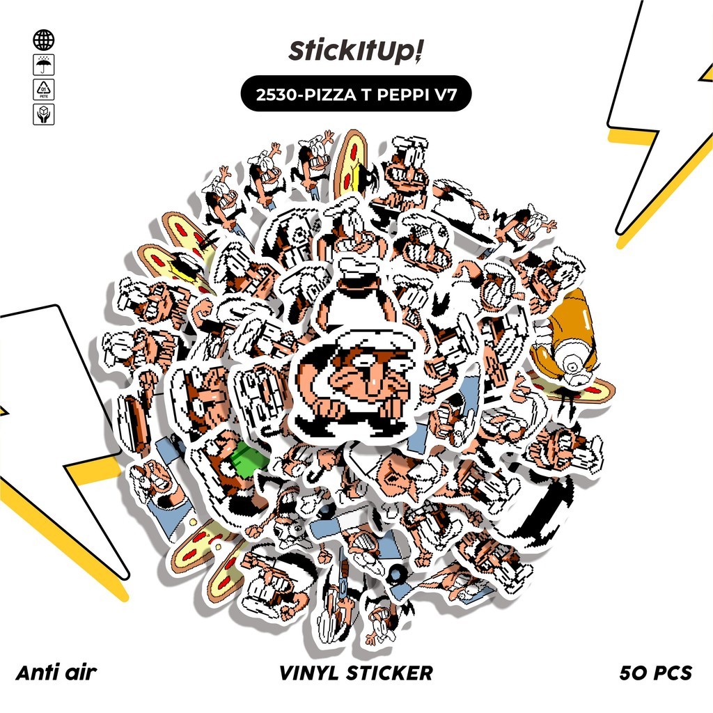 

COD✨ 50 Pcs Stiker PIZZA T PEPI V7 Lucu Anti Air Untuk Dekorasi Notebook Sepeda Skateboard Handphone DIY