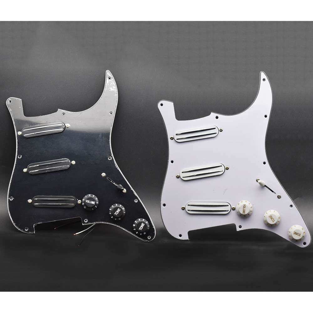 Paket Spul Gitar Listrik ST 3 Lapisan, Spul Jalur Kecil Ganda 11 Lubang, Spul Koil Tunggal Panel Pen