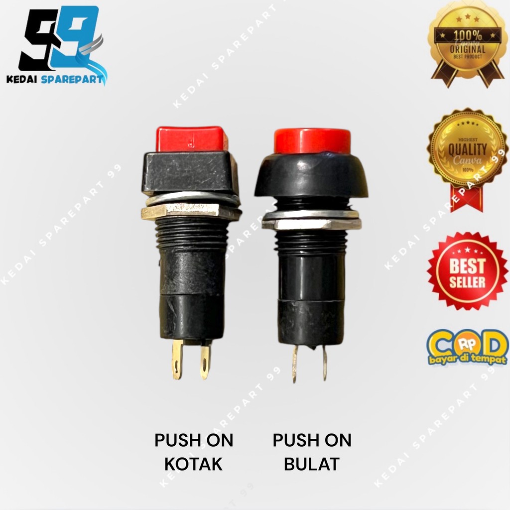 SAKLAR PUSH ON BULAT PUSH ON OFF BULAT SWITCH ON KOTAK SWITCH ON OFF