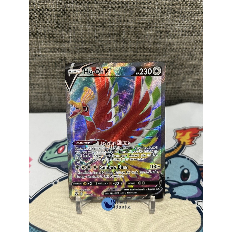 Pokemon TCG English Ho-Oh V - 187/195 - Full Art Ultra Rare Sword & Shield: Silver Tempest