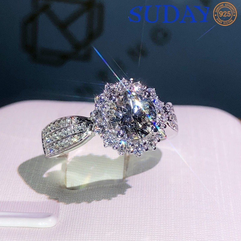 SUDAY Cincin Berlian Flash PT950 1 Karat