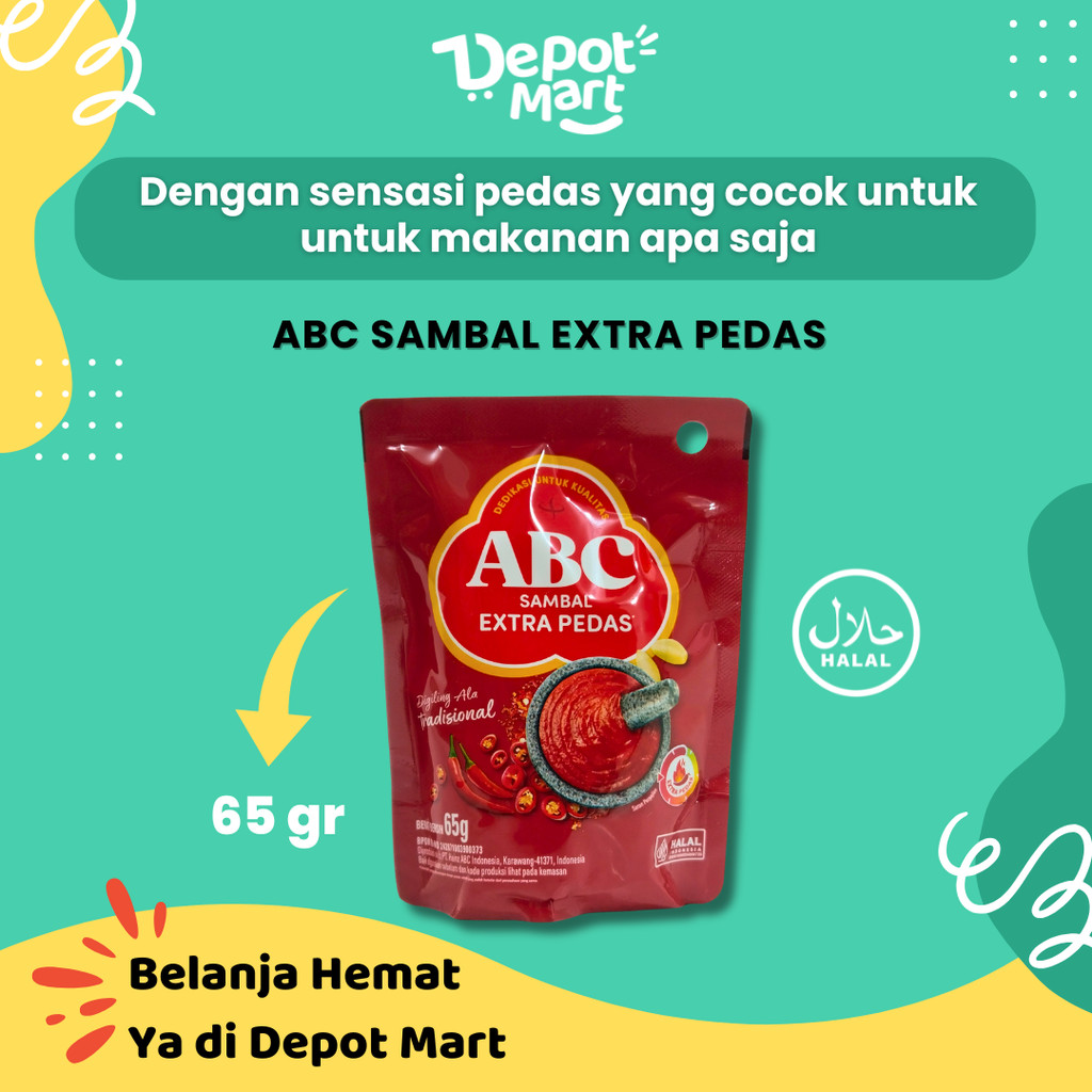 

Saus Saos Sambal ABC Extra Pedas 65 gram Depot Mart