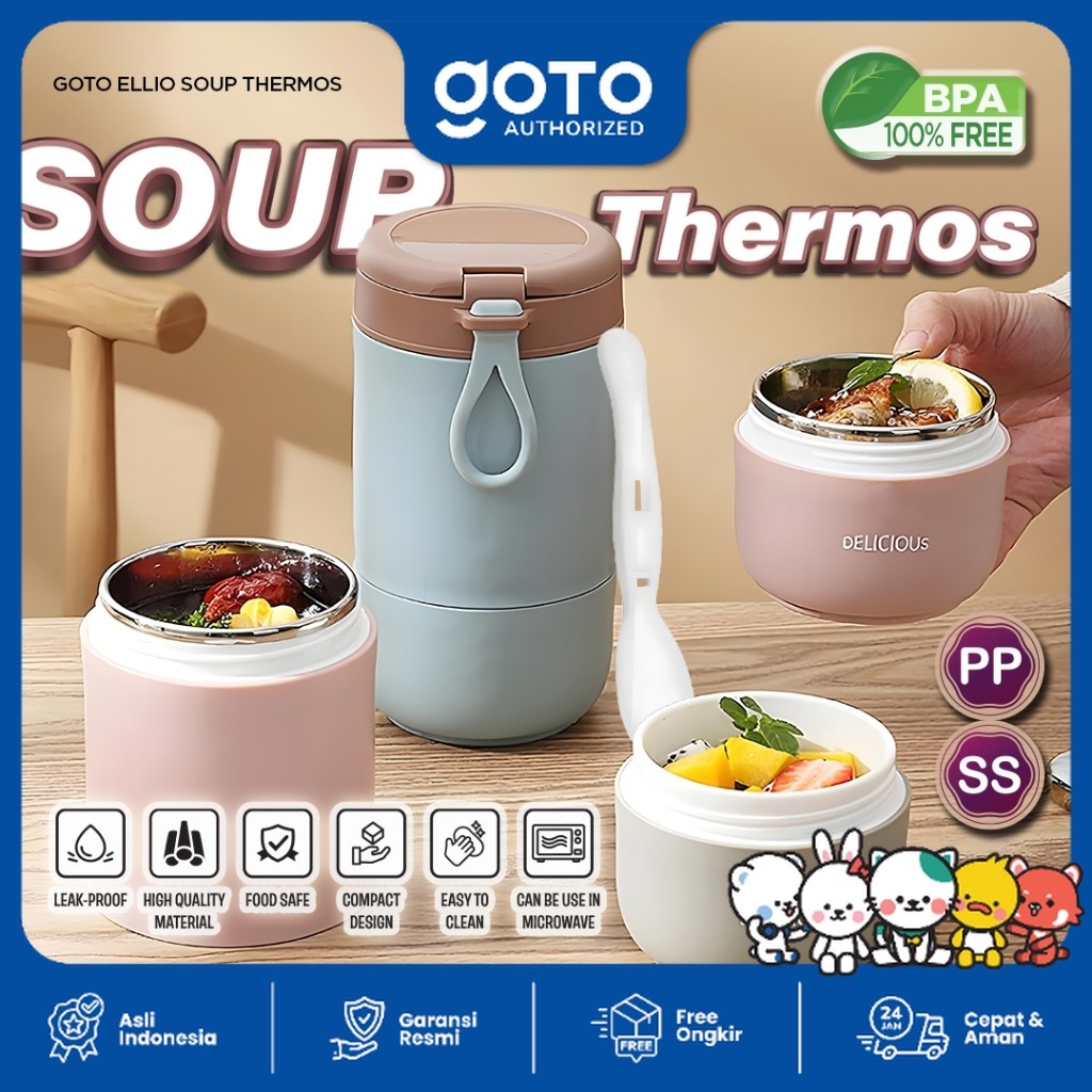 Goto Ellio Termos Sup Tempat Bekal Makan Tahan Panas Anti Tumpah
