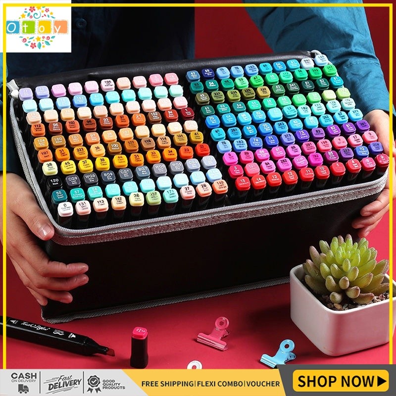 

JAMIN MURAH !!!Spidol berbahan dasar minyak ujung ganda untuk lukisan anak-anak pena cat air 24-80 warna set pensil cat air lengkap 2 in 1 Markers Art Pen(BISA LANGSUNG ORDER)